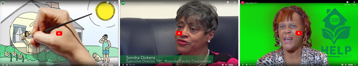 screenshots from inclusive financing videos