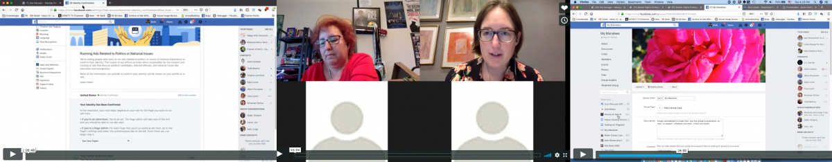 screenshots from Facebook webinar series
