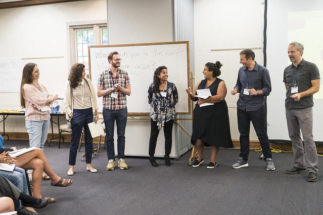 Fellowship trainers in a semicircle at training