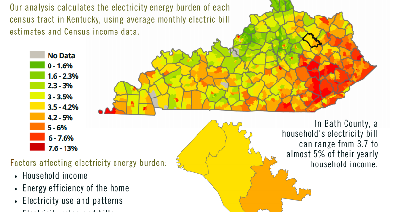 energy burden map of Bath county and Kentucky