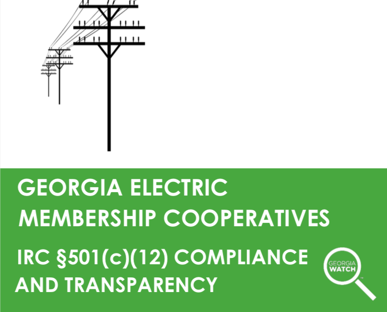 report cover: Georgia EMCs: 501c12 Compliance & Transparency