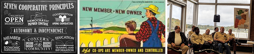 co-op values, REA new member new owner image, image of REC board