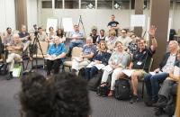Fellows in a circle at training