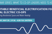 webinar title and date: equitable beneficial electrification for electric co-ops on May 20th at 3pm